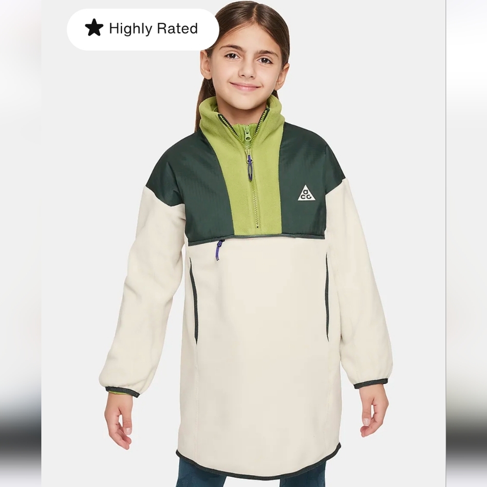 Nike Kids ACG "Wolf Tree" Big Kids Loose Tunic - Cream, greens